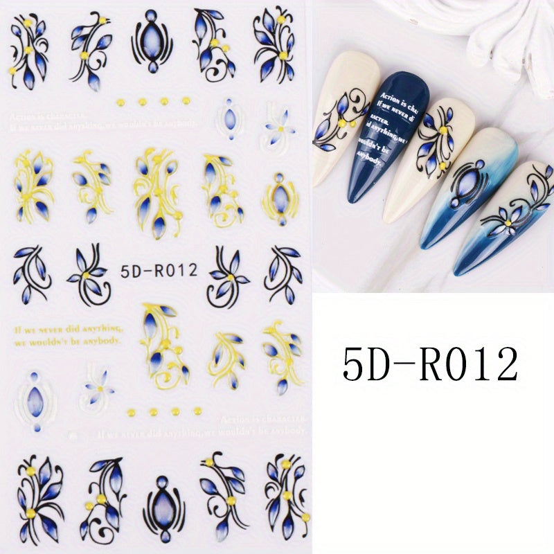 Christmas Nail Art Stickers Snowflakes Elk Santa