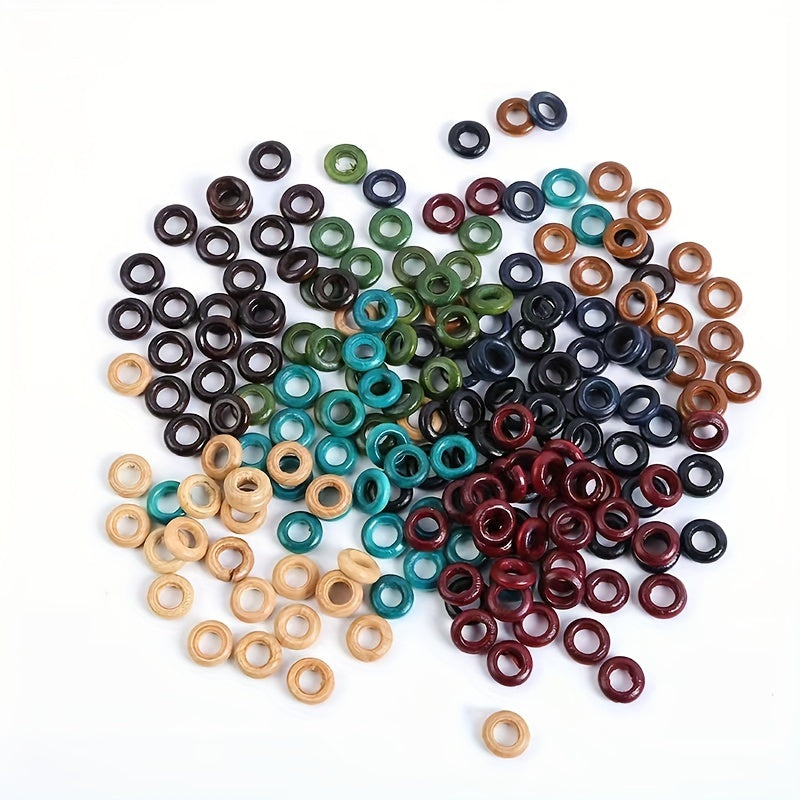 50pcs 13MM Wooden Hair Rings for Braids Extensions & Jewelry Making