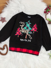 Baby Girls Christmas Print Long Sleeve Top for Spring and Autumn