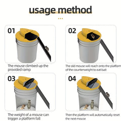 Reusable Mouse Trap Bucket Flip And Slide Style Humane Mouse Trap