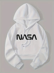 Letter Graphic Drawstring Crop Hoodie Long Sleeve Sweatshirt