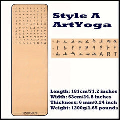 Non Slip Cork Yoga Mat with Yoga Posture Print