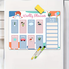 Magnetic Weekly Planner for Refrigerator with Nano Technology