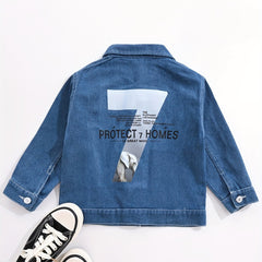 Boys Casual Denim Jacket Button Down Coat
