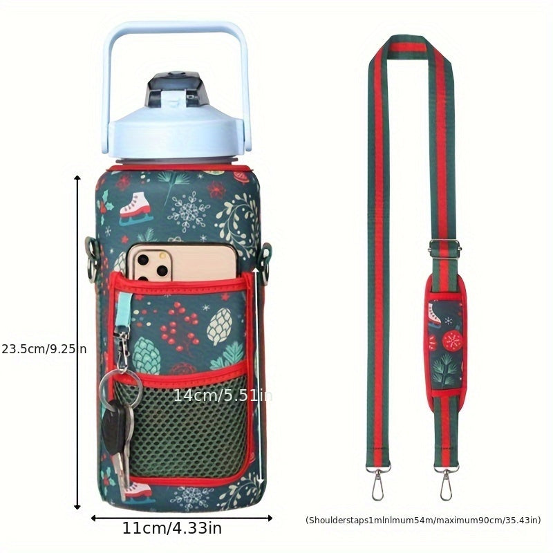 Christmas Cup Holder with Wallet Pocket - Waterproof & Insulated