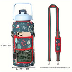 Christmas Cup Holder with Wallet Pocket - Waterproof & Insulated