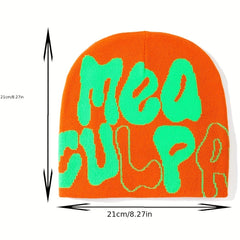 Letter Jacquard Y2K Beanie Candy Hip Hop Unisex Skull Cap