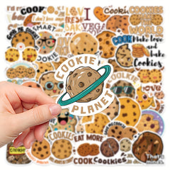 50pcs Cartoon Cookie Sticker Laptop Luggage Decoration Stickers