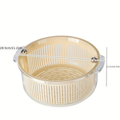 Rotating Double layer Drain Basket Kitchen Storage