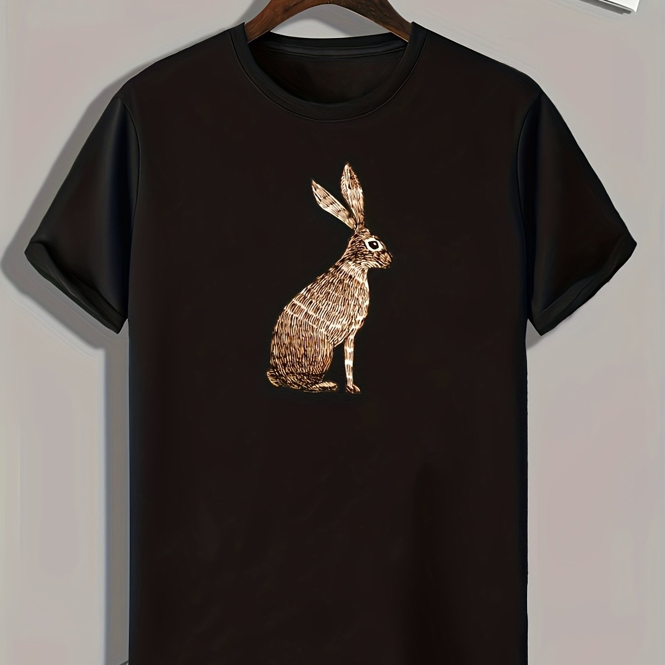 Rabbit Pattern Print Men's Sports T-Shirt