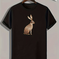 Rabbit Pattern Print Men's Sports T-Shirt