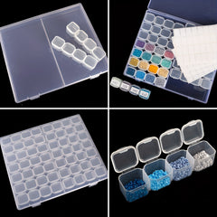5pcs Diamond Painting Storage Containers 56 Grids Plastic Box With Labels