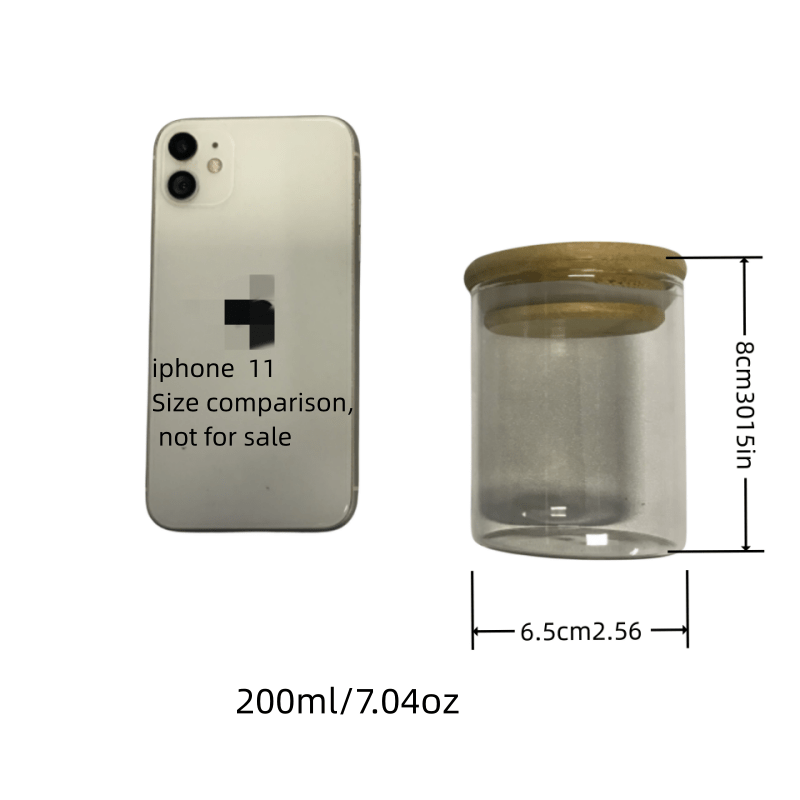 Glass Storage Jar Food Container Airtight Bamboo Lid