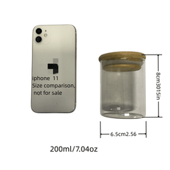 Glass Storage Jar Food Container Airtight Bamboo Lid