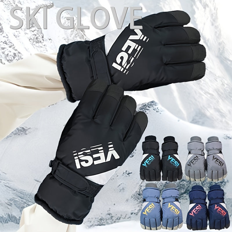 Men's Skiing Gloves Touch Screen Outdoor Riding Waterproof Windproof Gloves