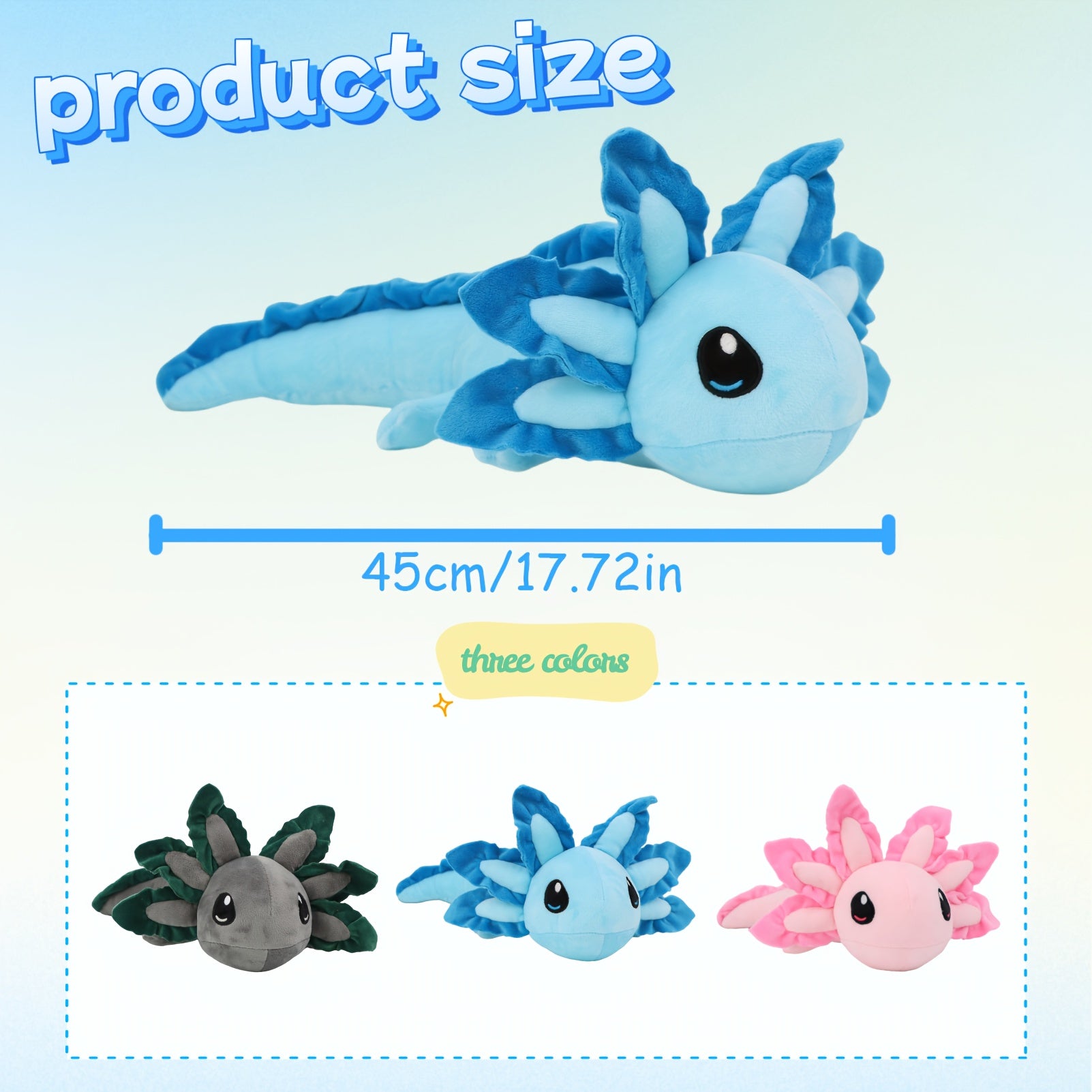 45Cm 17 72In Cute Axolotl Plush Toy Soft Stuffed Animal Gift for Friends