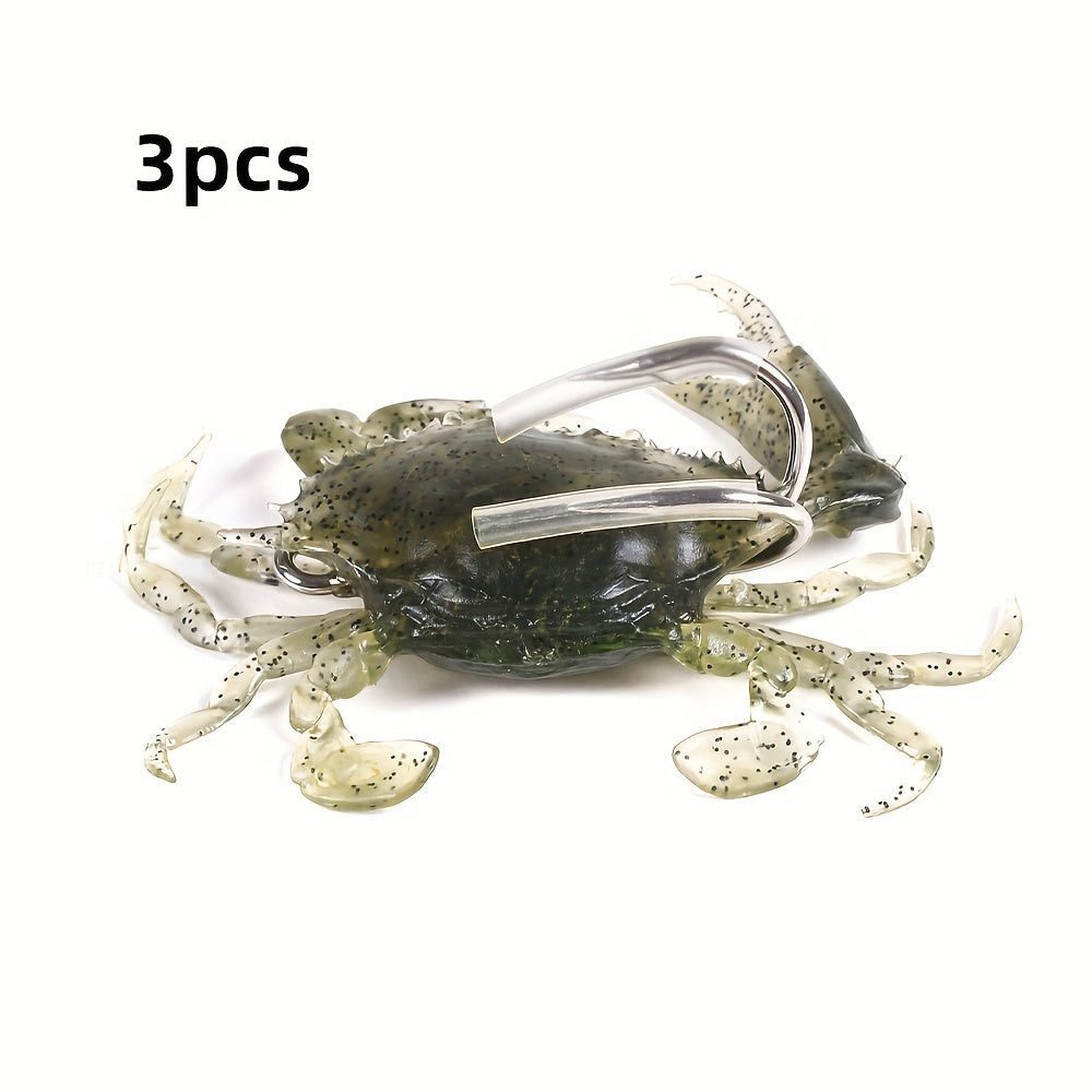 3pcs Bionic Soft Bait 19g Crab Bait for Sea Fishing Tackle