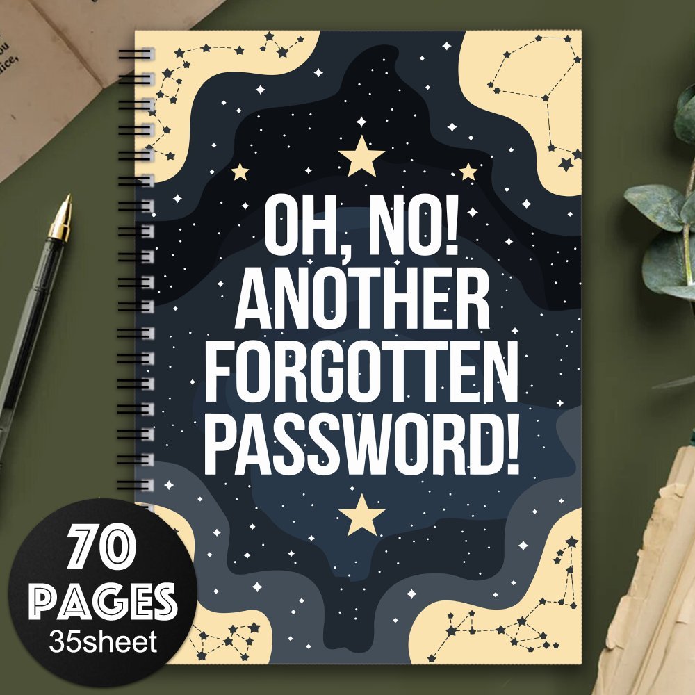 Elderly Friendly Spiral Password Notebook with Hardcover
