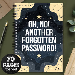 Elderly Friendly Spiral Password Notebook with Hardcover
