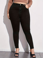 High Rise Skinny Jeans Women's Plus High Stretch Casual Denim