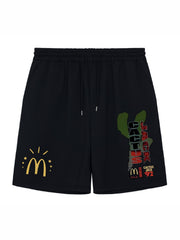 Cactus Pattern Comfy Shorts Men's Casual Elastic Waist Drawstring