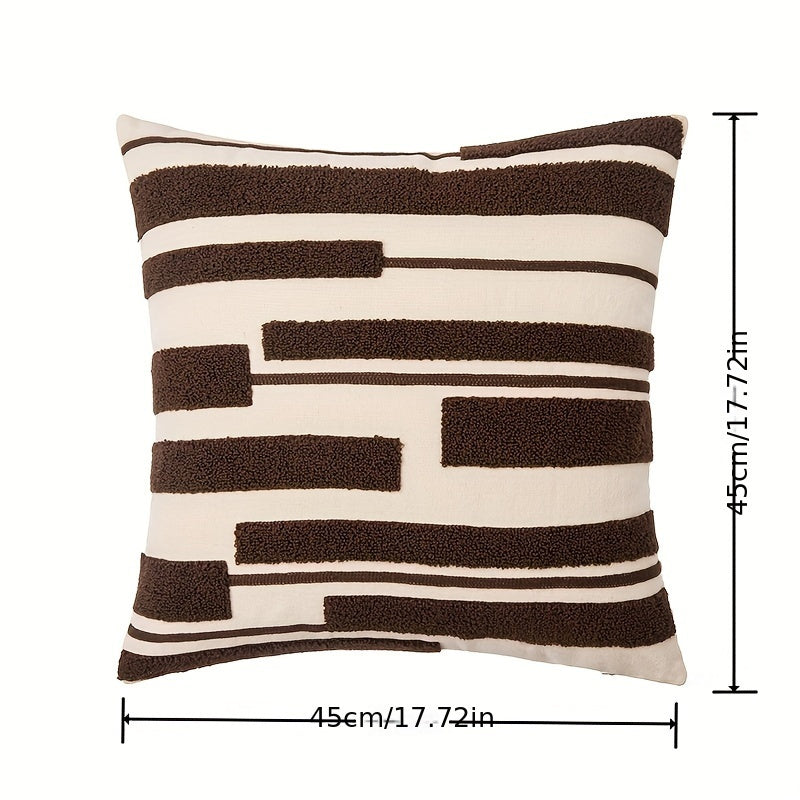 Geometric Embroidery Cushion Cover Modern Knitted Pillow Cover