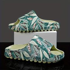 Men's Graphic Print Platform Slides for Summer