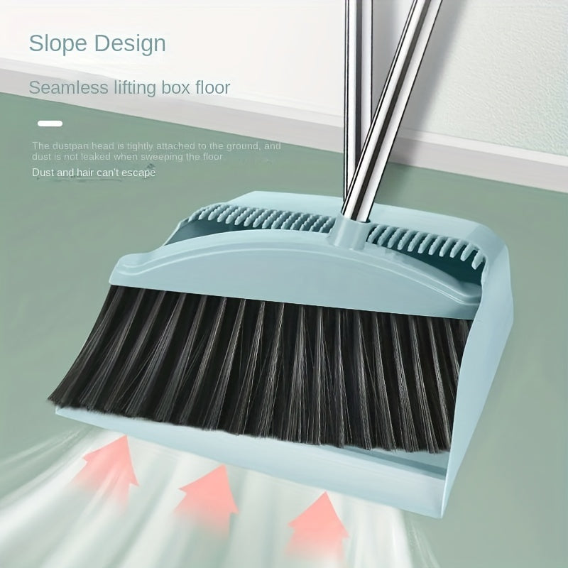 Upright Broom and Dustpan Set for Home Cleaning