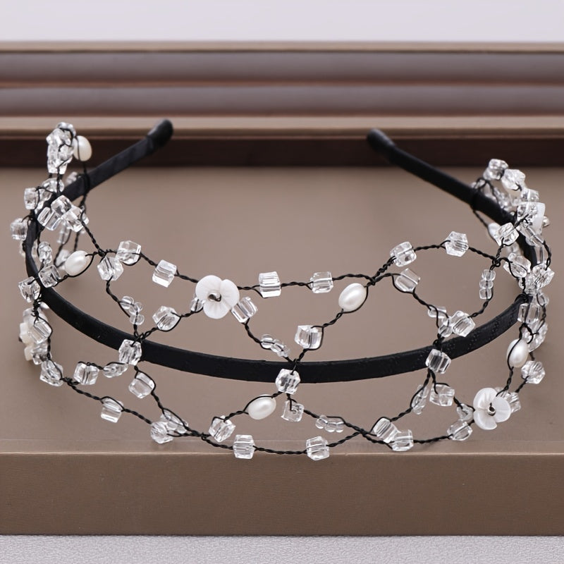 Baroque Bridal Wedding Hair Vines Golden Rhinestone Side Headpieces
