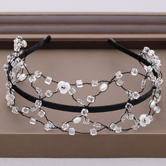 Baroque Bridal Wedding Hair Vines Golden Rhinestone Side Headpieces