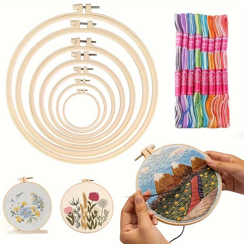 Embroidery Hoop Set Plastic Circle Cross Stitch 7-29cm to 27.0cm