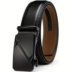YOORAN Mens Leather Belt 1 3 8 For Dress Pants Micro Adjustable Belt