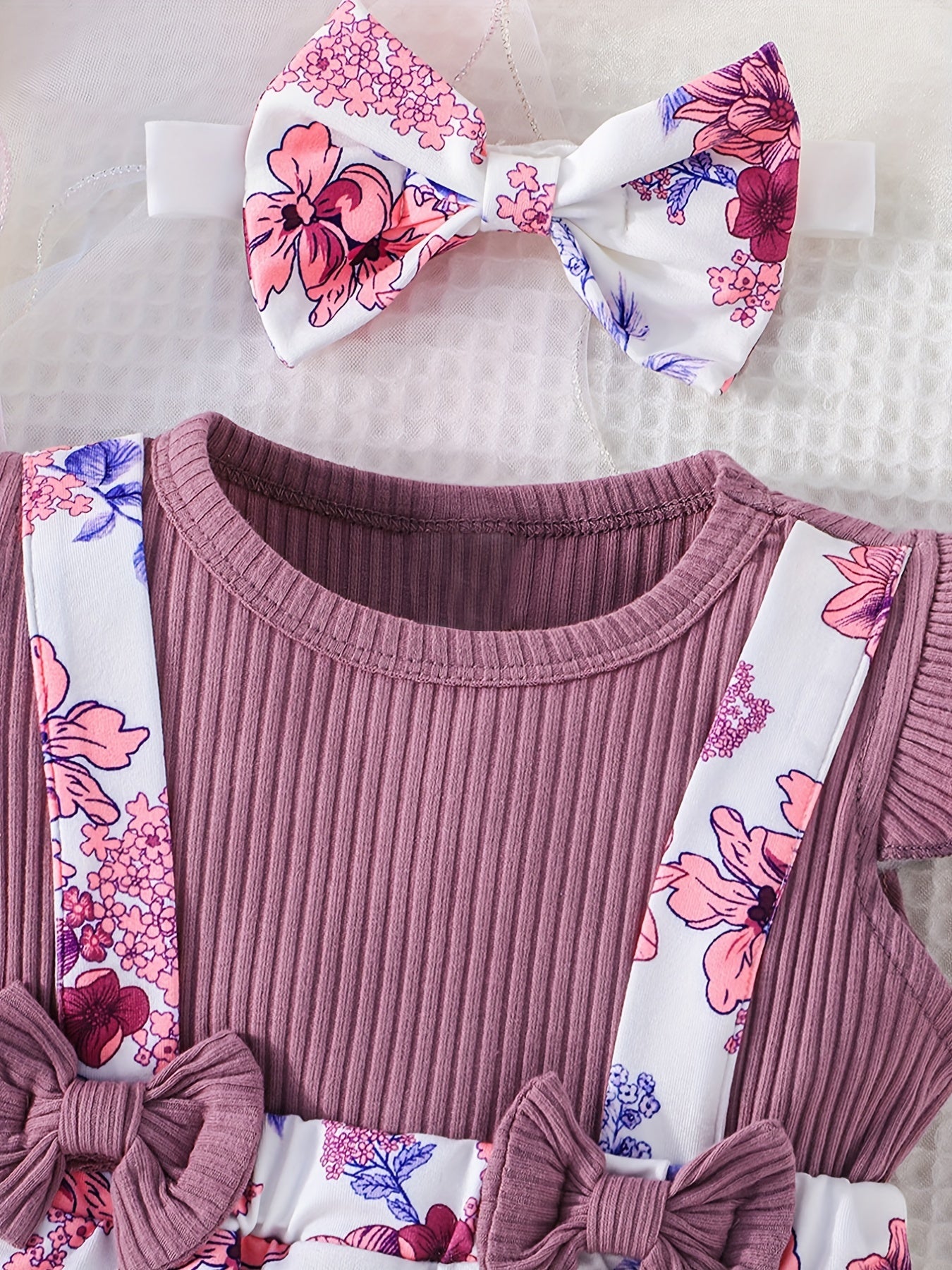 Baby Girls Flying Sleeve Dress with Bowknot