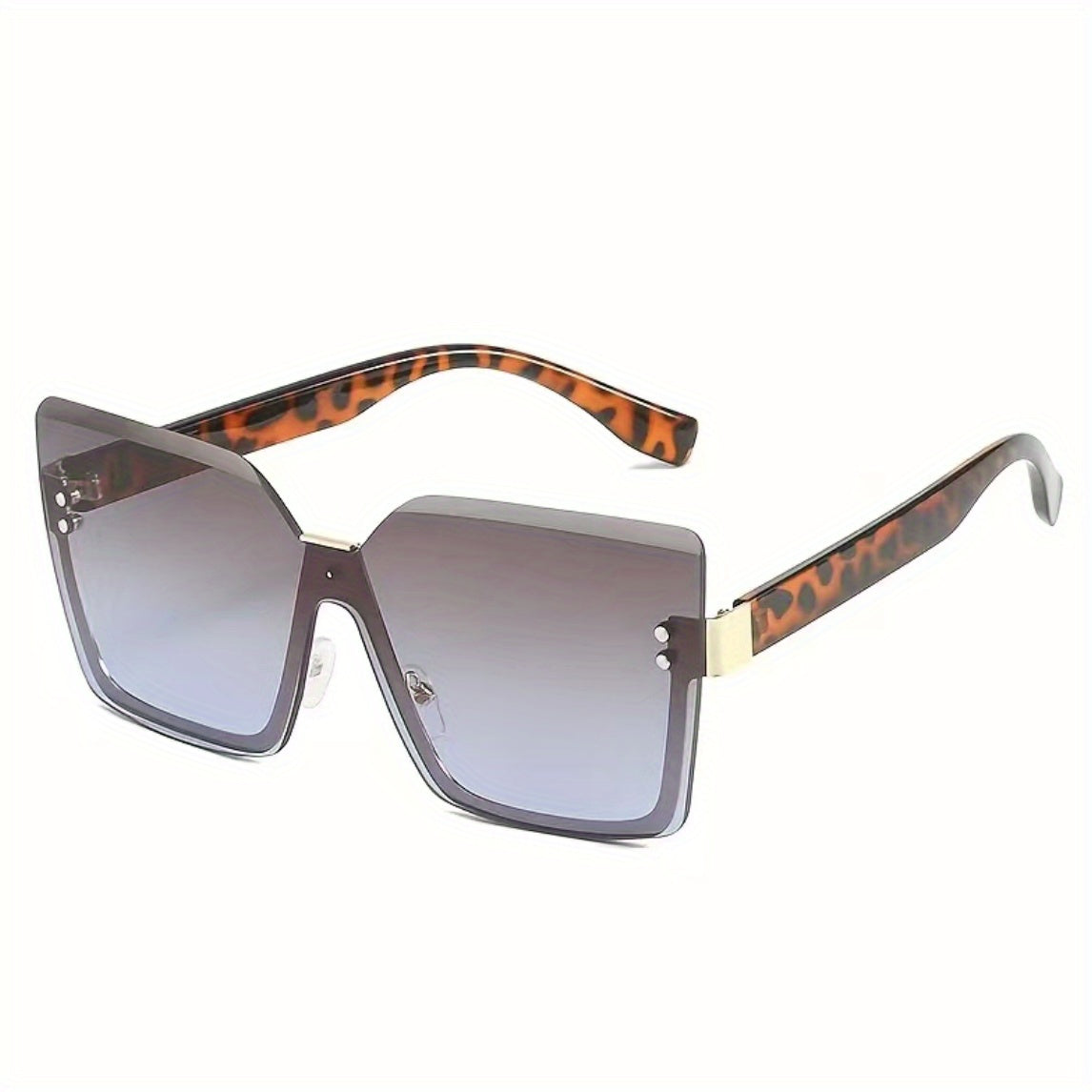 Men's Square Oversized Sunglasses Gradient Lenses Copper Metal Glasses UV400