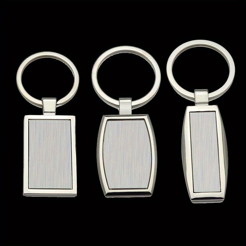 1pc Metal Keychain Blank Keyring Stainless Steel Keyplate