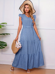 Ruffle Trim Tiered Maxi Dress Boho Casual Dress Spring & Summer