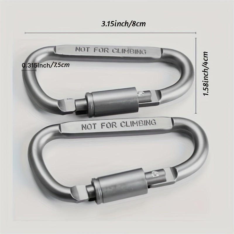 6pcs Aluminum D Ring Locking Carabiner Keychain Buckle Outdoor Camping Hiking