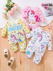 Cartoon Animal Print Jumpsuit for Baby Boys & Girls