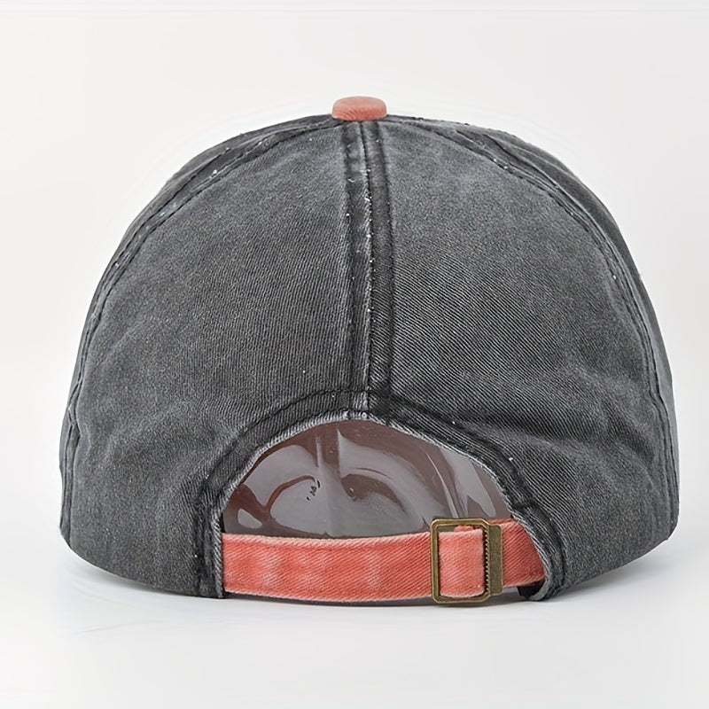 Vintage Duckbill Cap Washed Print Sailor Cap Contrast Cap