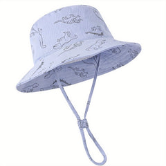 Dinosaur Print Drawstring Sun Hat for Kids