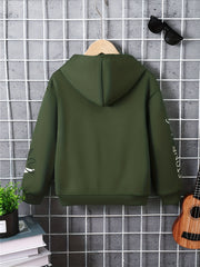 Boys Bear Graffiti Graphic Hoodies Long Sleeve Pullover Top