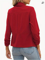 Solid Shawl Collar Blazer for Women