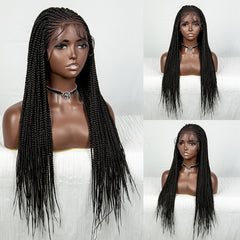 Synthetic Box Braided Lace Wig Knotless Cornrow Braids with Baby Hair