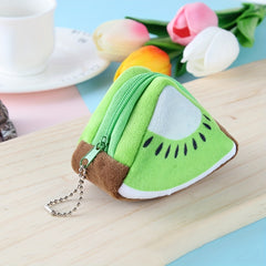 Plush Triangle Fruit Coin Purse Wallet Storage Bag - Holiday Gift