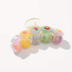 Cartoon Flowers Mahjong Hair Claw Clip Girls Hair Accessories