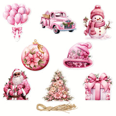 8pcs Christmas Props Mini Hanging Ornaments for Holiday Party Home Decor