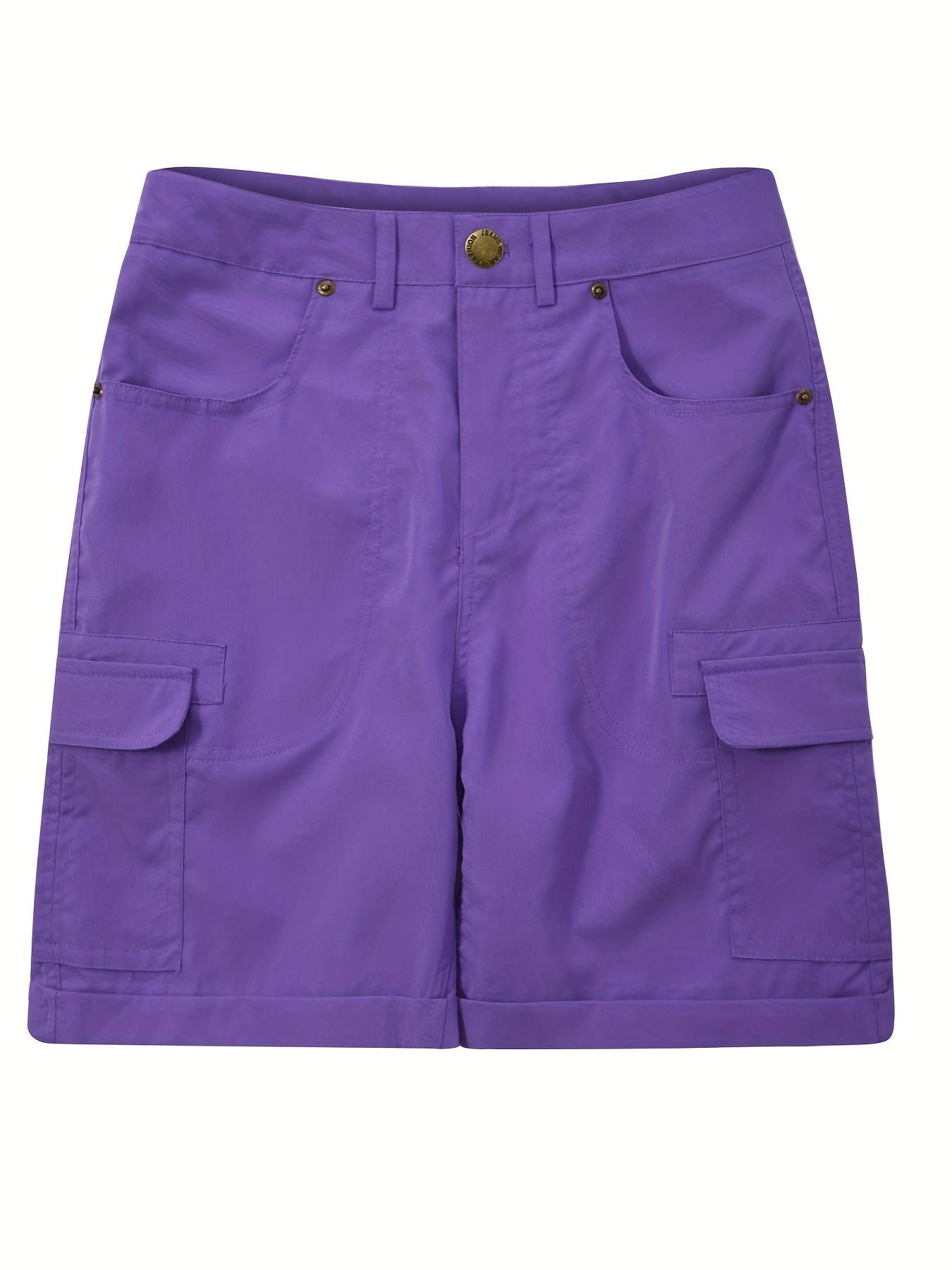 Versatile Solid Cargo Shorts for Women with Pockets