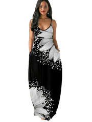 Floral Print Maxi Dress With Pockets