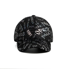 Letter Graffiti Print Baseball Cap Lightweight Adjustable Hip Hop Dad Hat