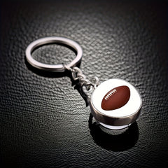 1pc Glass Sports Keychain Pendant for Car Keys Backpacks Wallets